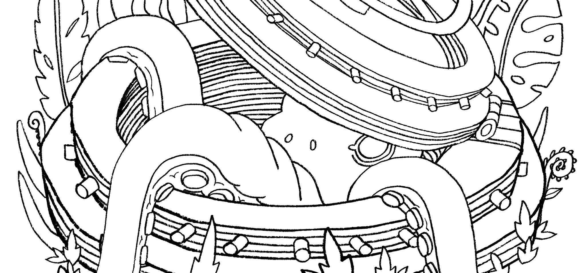 Octopod Free Coloring Page | Saturday Morning Cartoons
