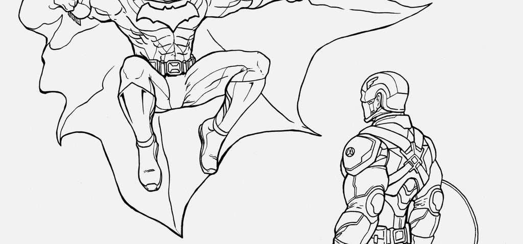 Batman vs. Captain America | Free Coloring Page