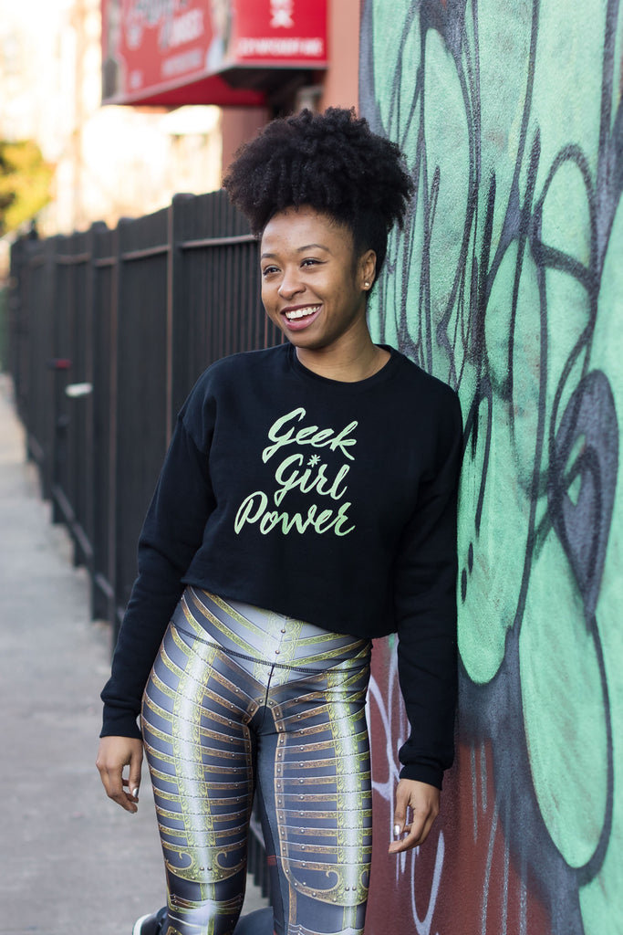 Geek Girl Power Crop Sweatshirt