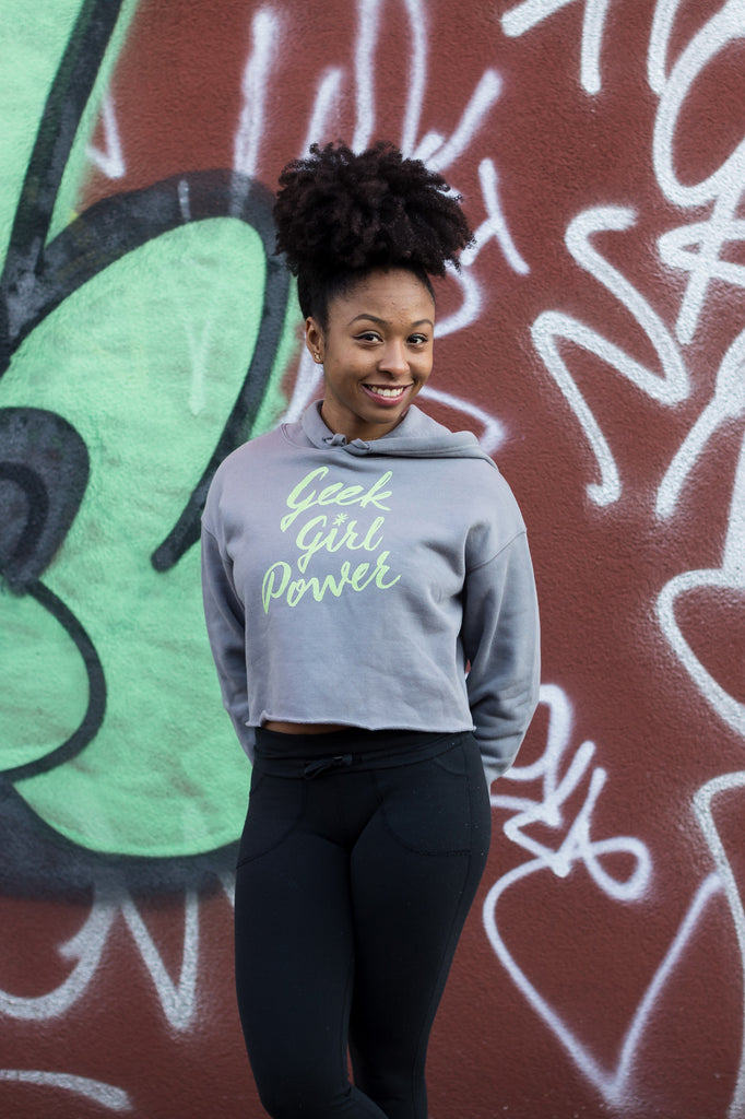 Geek Girl Power Crop Hoodie
