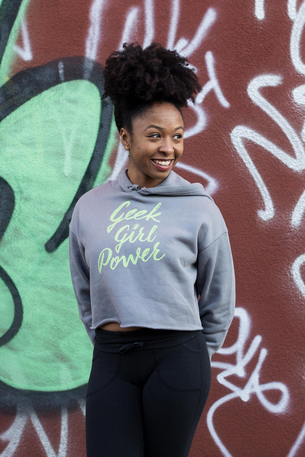 Geek Girl Power Crop Hoodie