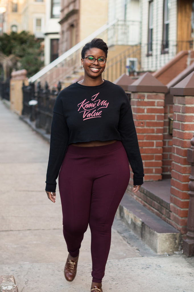 I Know My Value Crop Sweatshirt