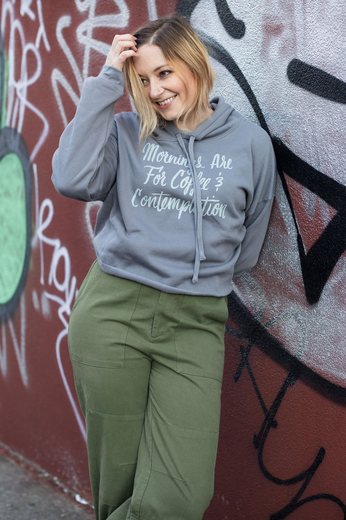 Coffee and Contemplation Crop Hoodie