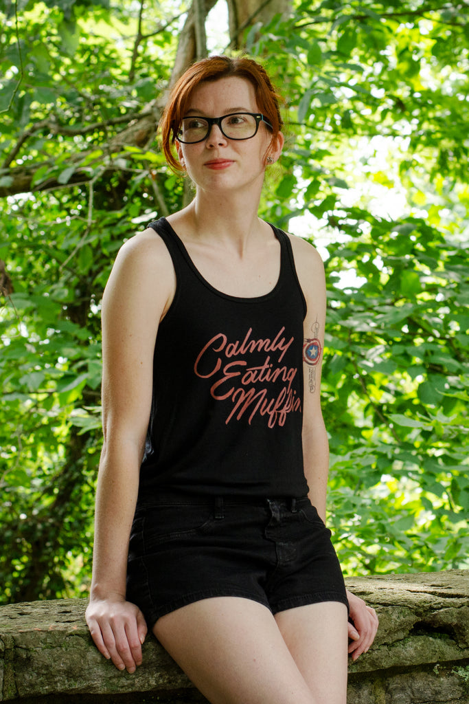 Calmly Eating Muffins Fitted Flowy Racerback Tank | The Importance of Being Earnest