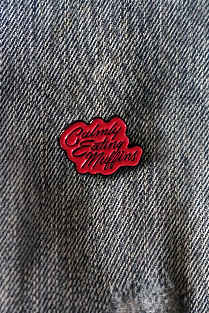 Calmly Eating Muffins Enamel Pin | Patreon Pin Club