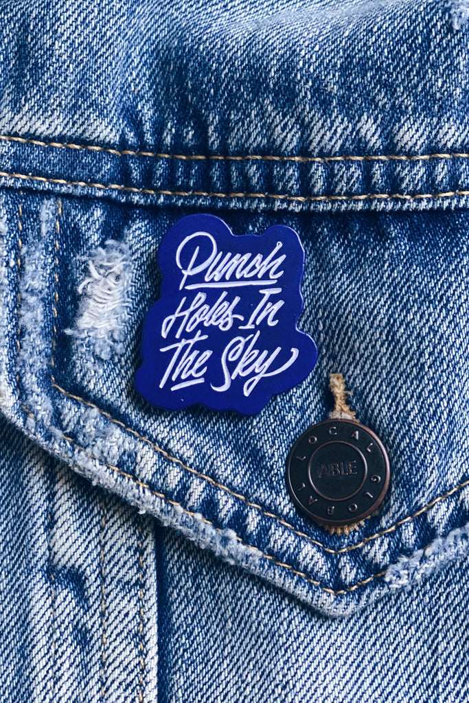Punch Holes Enamel Pin | Patreon Pin Club