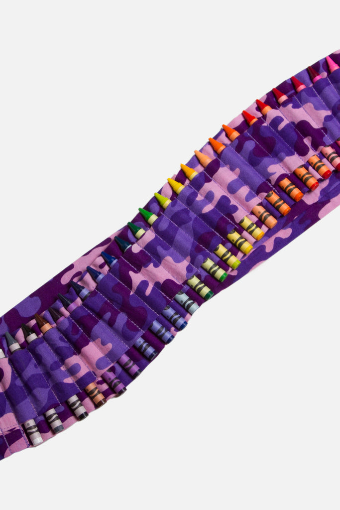 Kids Crayon Bandolier | Purple Camo