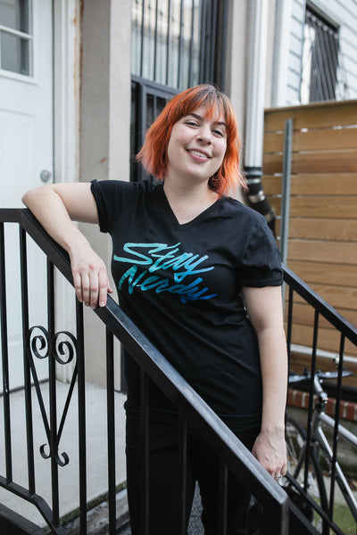 Stay Nerdy Unisex V-Neck T-Shirt – jordandene