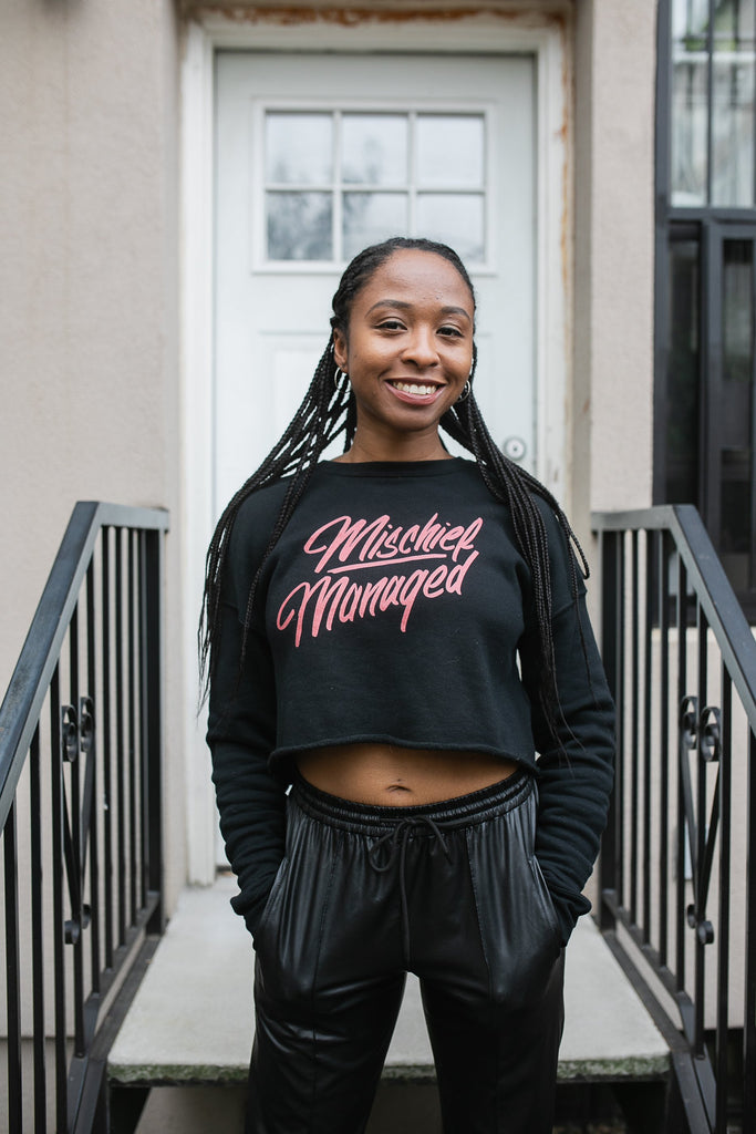 Mischief Fitted Crop Sweatshirt