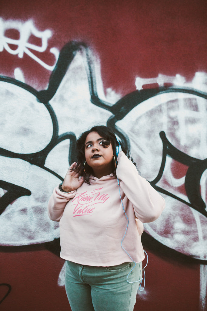I Know My Value Crop Hoodie