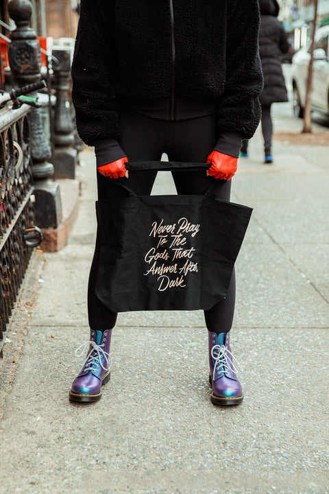 Never Pray to the Gods that Answer After Dark Large Eco Tote | The Invisible Life of Addie LaRue