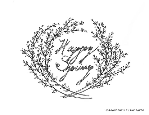 Happy Spring Free Coloring Page