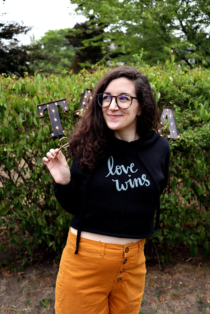 Love Wins Fitted Crop Hoodie