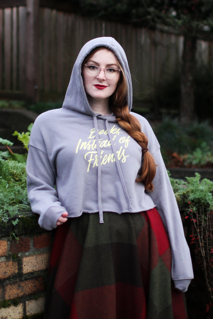 Books Instead of Friends Crop Hoodie | Mackenzi Lee