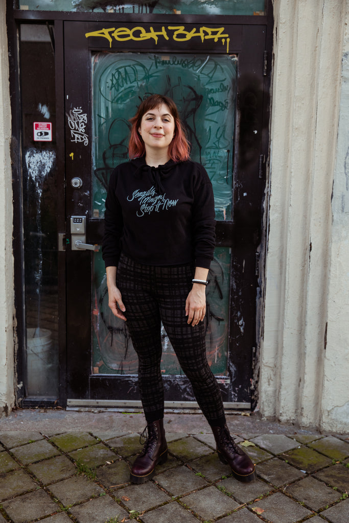 Seagulls Fitted Crop Hoodie