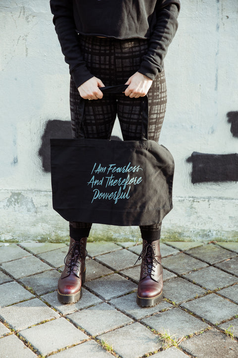 I Am Fearless and Therefore Powerful Large Eco Tote Bag | Frankenstein