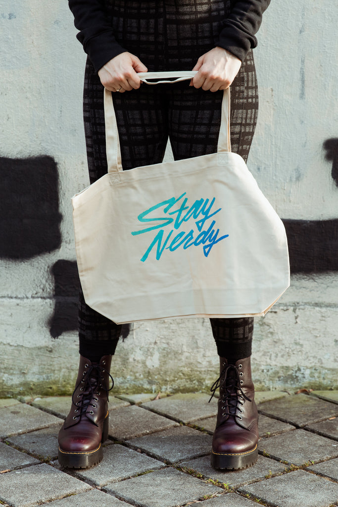 Stay Nerdy Large Eco Tote Bag