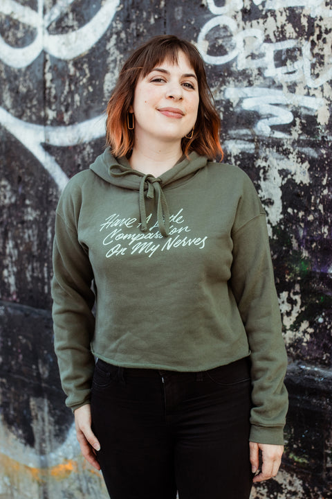 My Nerves! Fitted Crop Hoodie | Pride and Prejudice