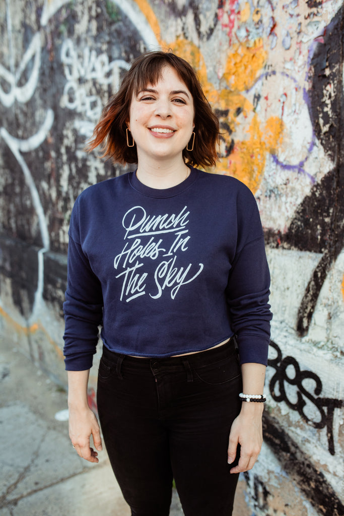 Punch Holes in the Sky Fitted Crop Sweatshirt