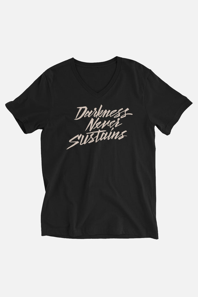 Darkness Never Sustains Unisex V-Neck T-Shirt