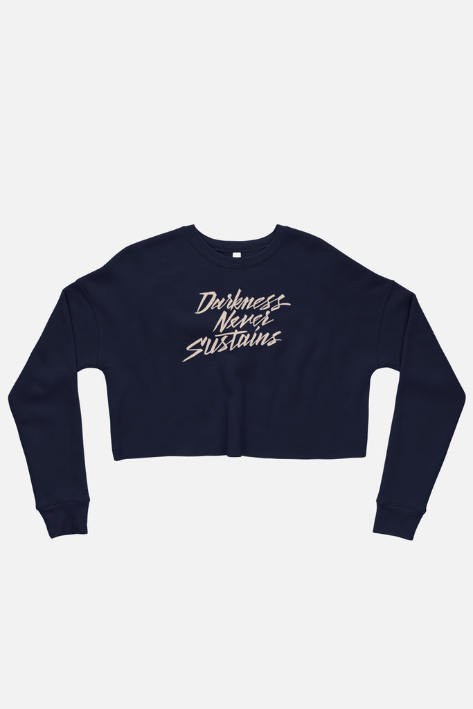 Darkness Never Sustains Fitted Crop Sweatshirt