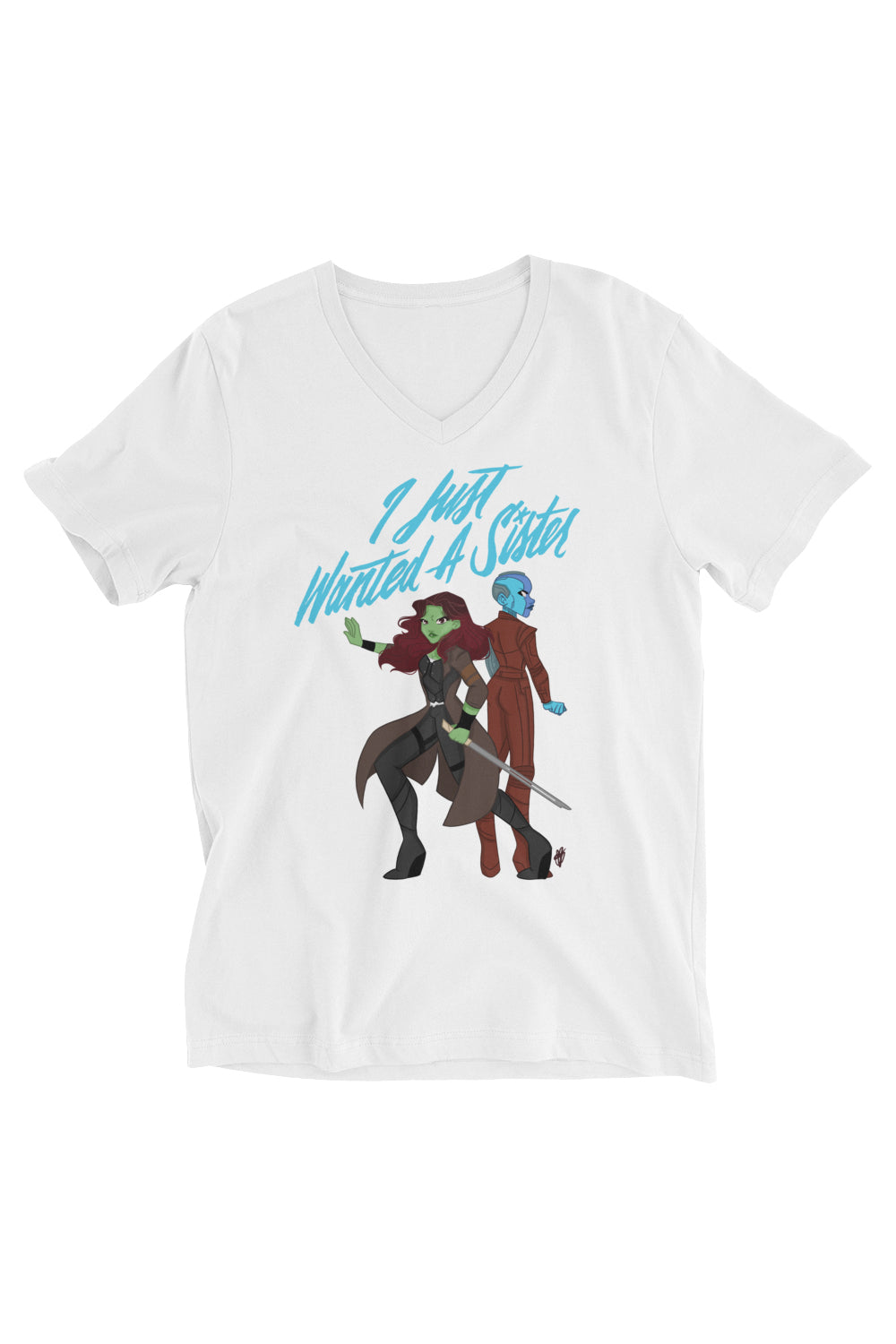 I Just Wanted a Sister Unisex V-Neck T-Shirt | Butternut Gouache x Jordandene
