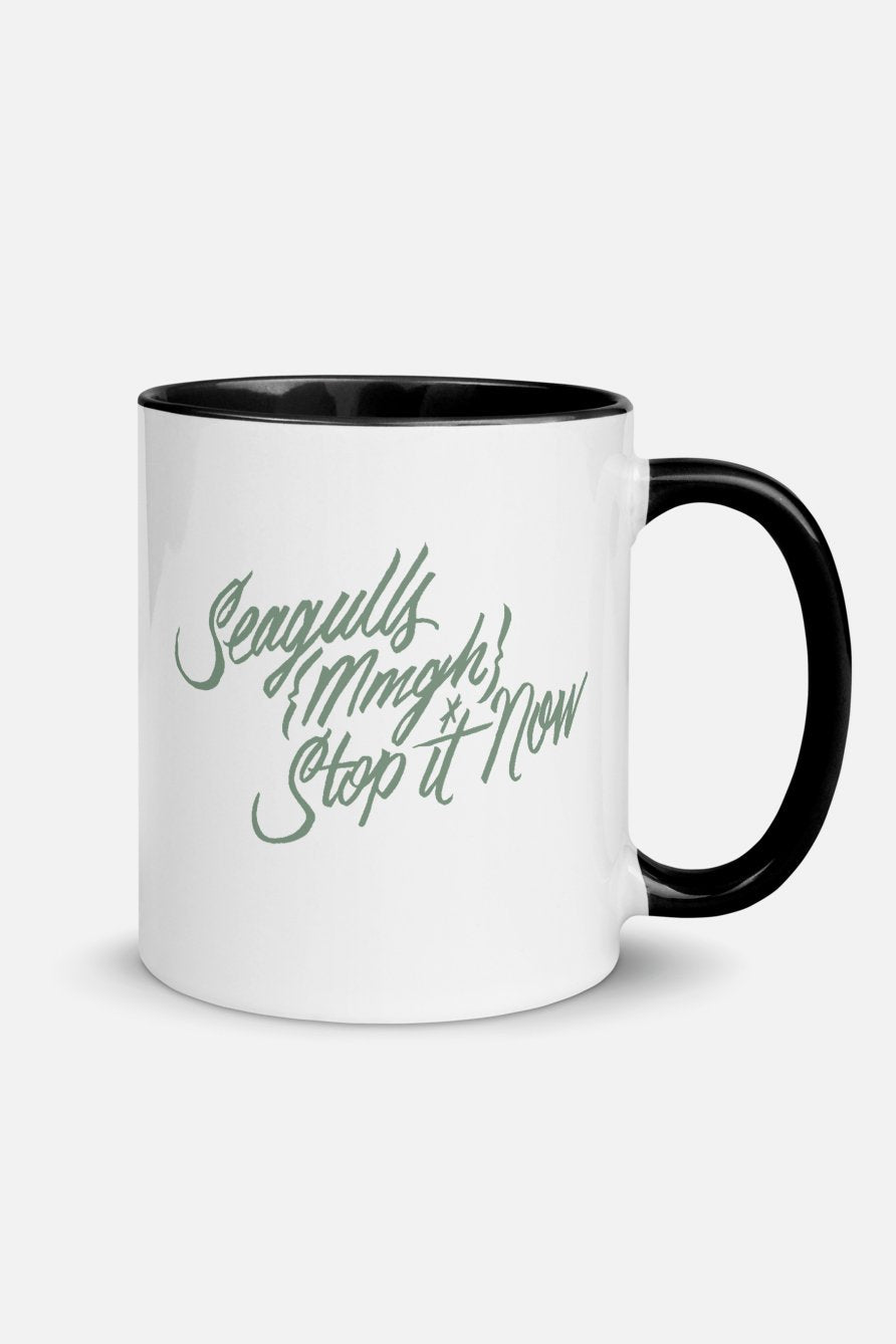 Seagulls Black + White Mug