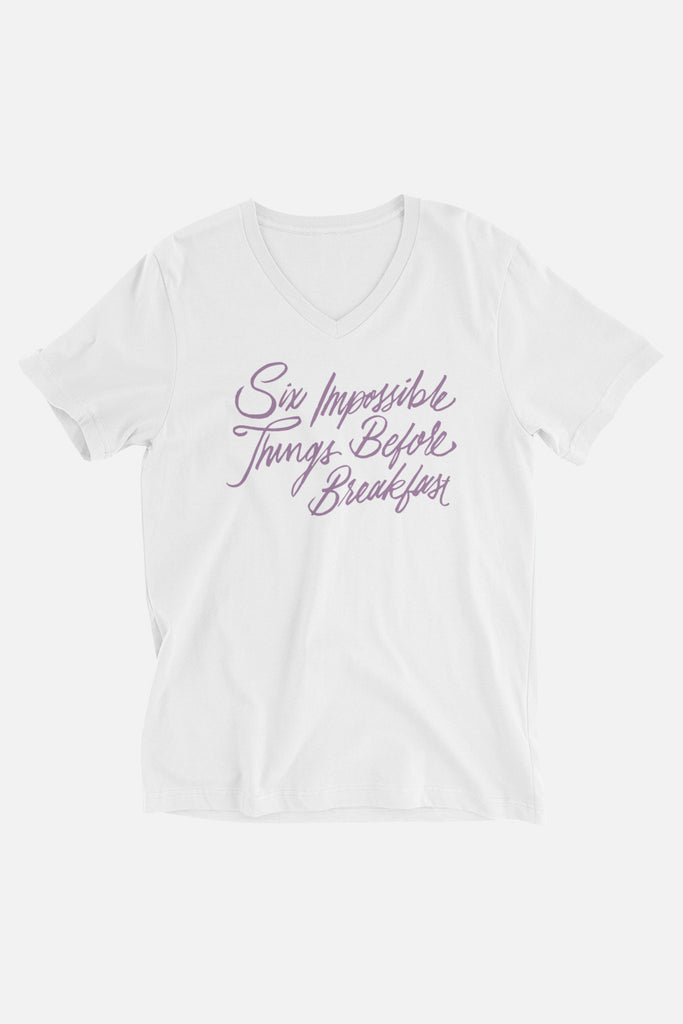 Six Impossible Things Unisex V-Neck T-Shirt