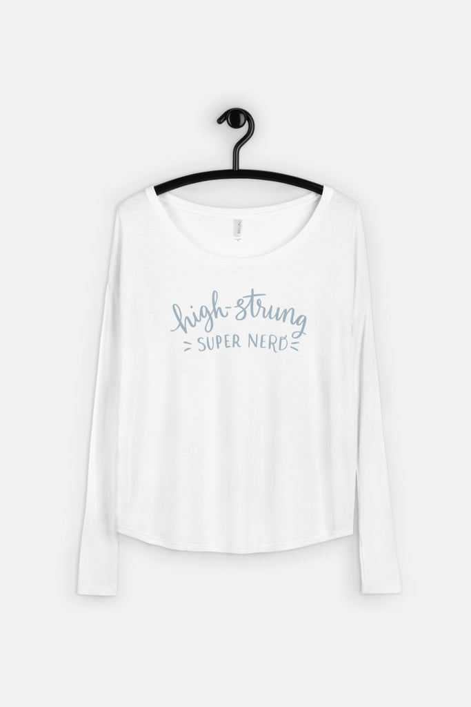 High-Strung Super Nerd Fitted Long Sleeve Tee
