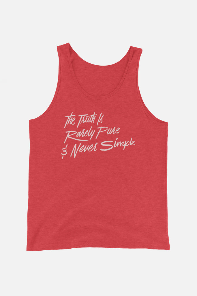 The Truth is Rarely Pure and Never Simple Unisex Tank Top  | The Importance of Being Earnest