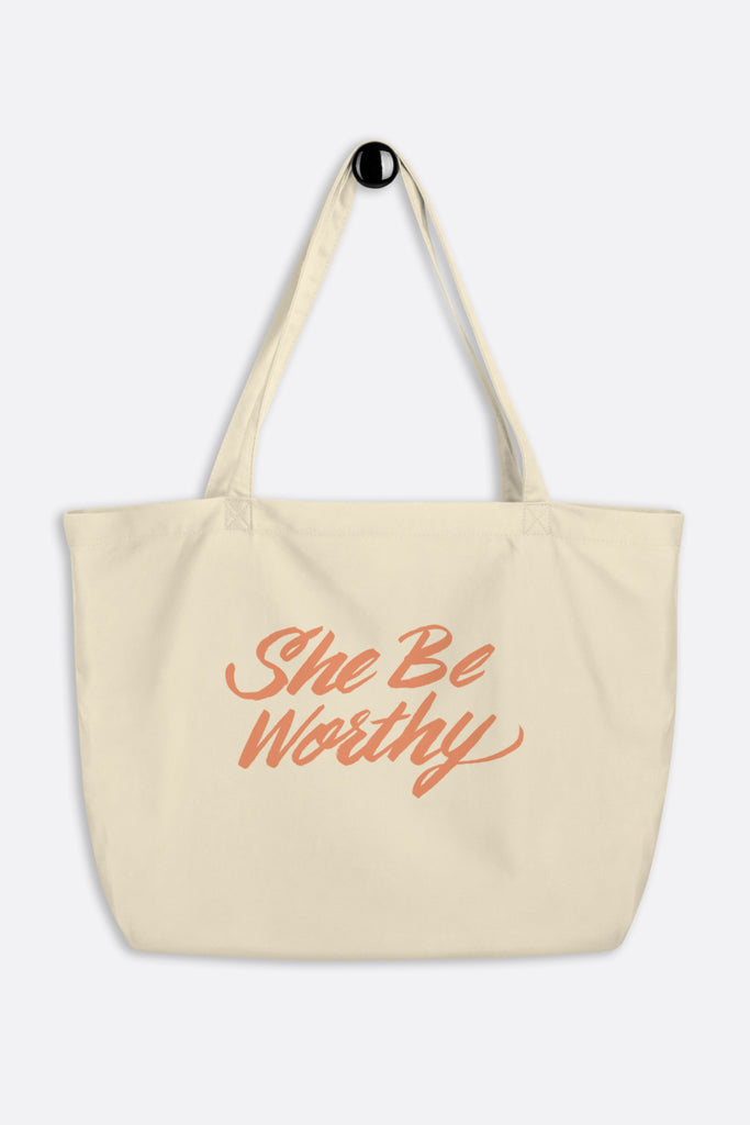 She Be Worthy Large Eco Tote Bag