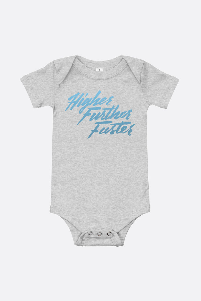 Higher Further Faster Baby Onesie