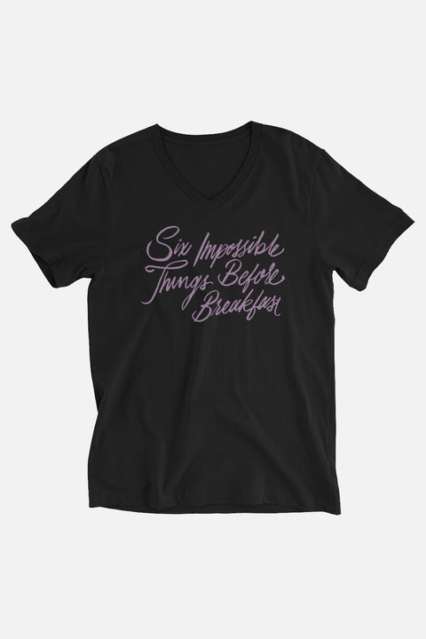Six Impossible Things Unisex V-Neck T-Shirt