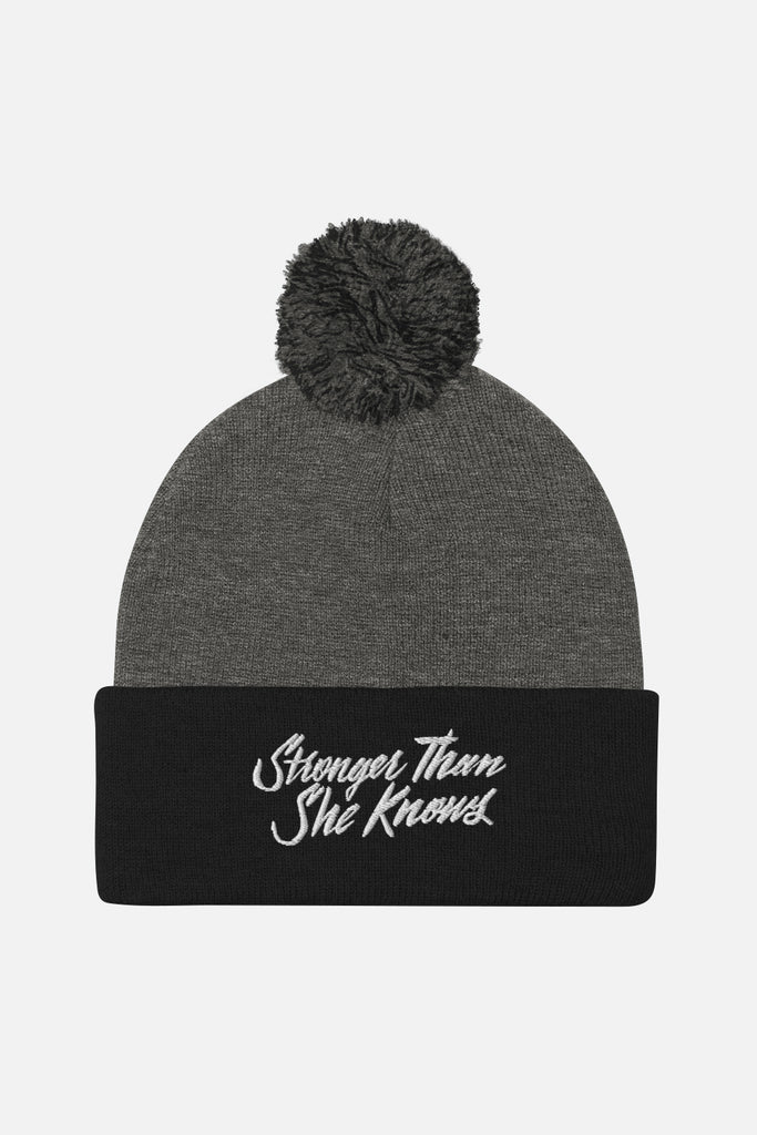 Stronger Than She Knows Pom-Pom Beanie