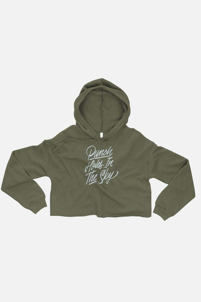 Punch Holes in the Sky Crop Hoodie