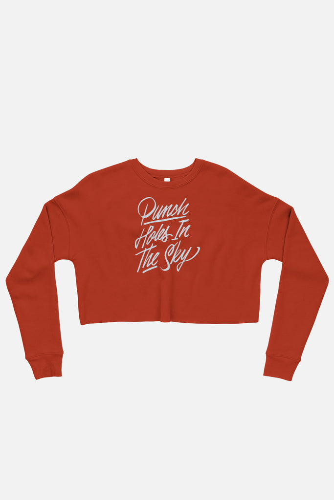Punch Holes in the Sky Fitted Crop Sweatshirt