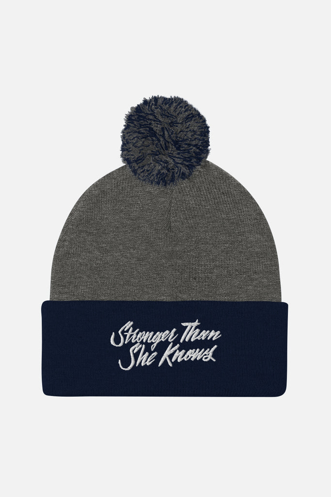Stronger Than She Knows Pom-Pom Beanie