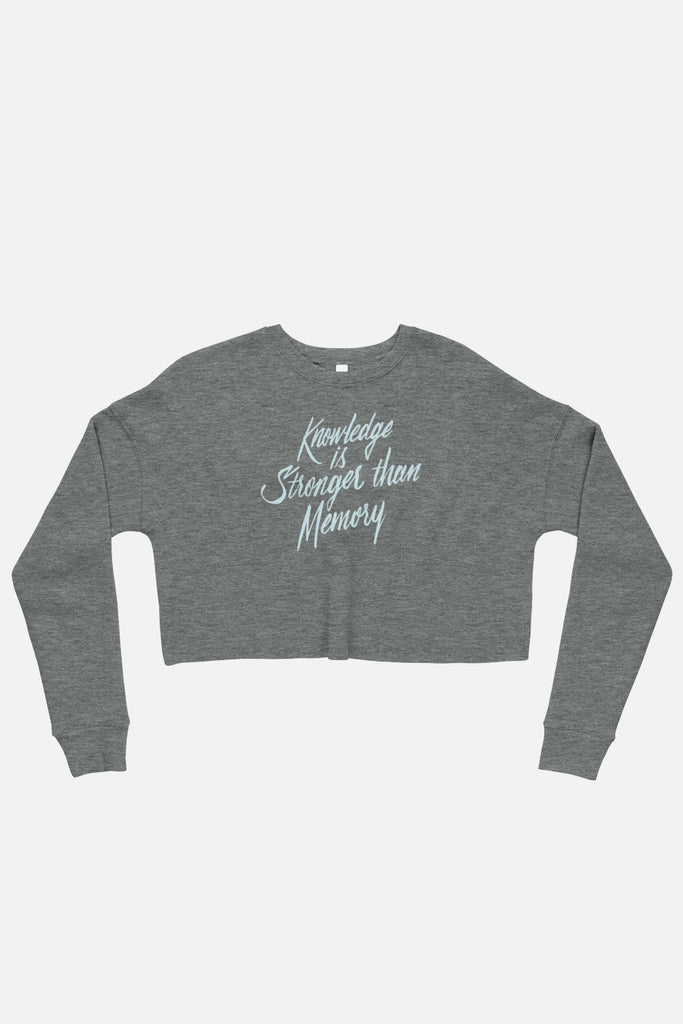 Knowledge is Stronger Fitted Crop Sweatshirt | Dracula