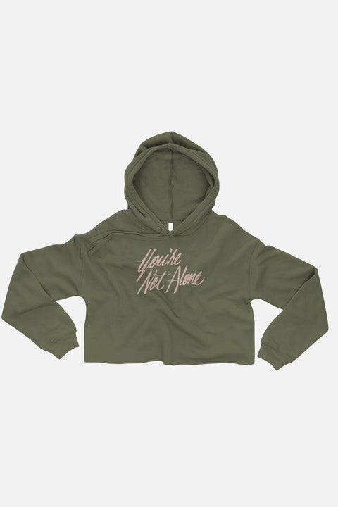 You're Not Alone Fitted Crop Hoodie