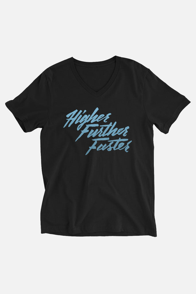 Higher Further Faster Unisex V-Neck T-Shirt