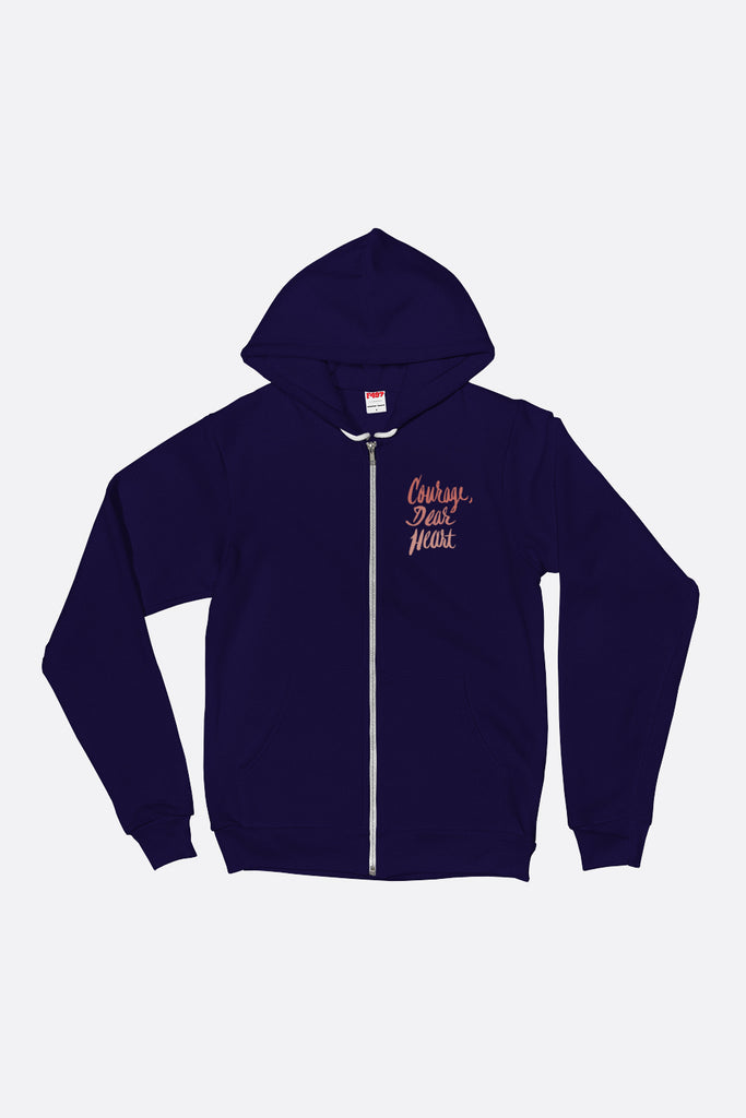 Courage Dear Heart Zipper Hoodie