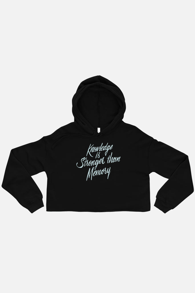 Knowledge is Stronger than Memory Fitted Crop Hoodie | Dracula