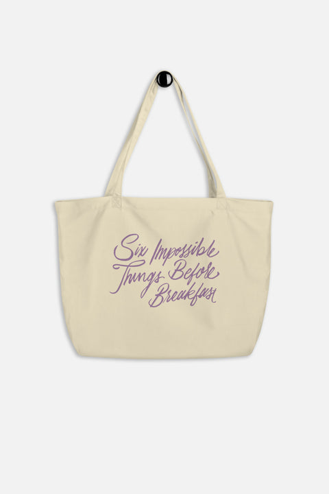 Six Impossible Things Large Eco Tote Bag | Alice in Wonderland