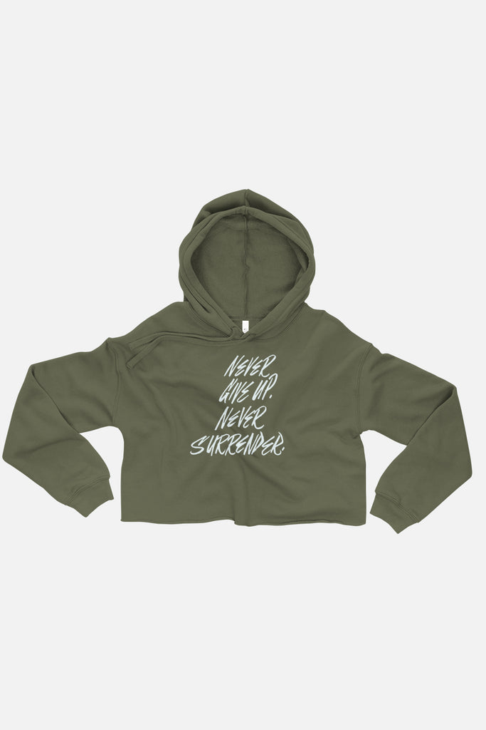Never Surrender Fitted Crop Hoodie