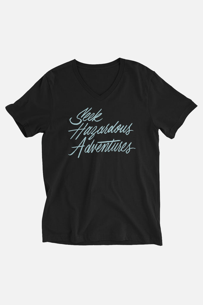 Seek Hazardous Adventures Unisex V-Neck T-Shirt | The Three Musketeers