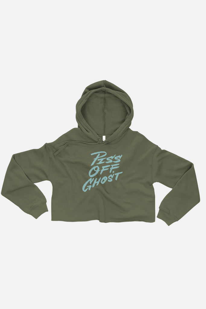Piss Off Ghost Fitted Crop Hoodie