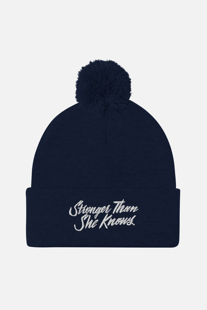 Stronger Than She Knows Pom-Pom Beanie