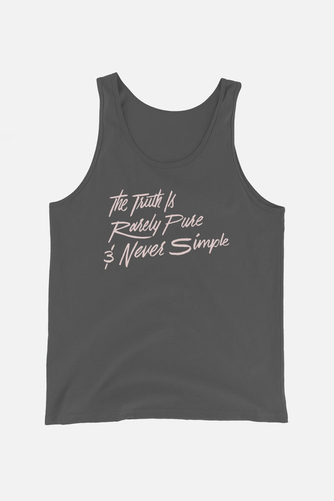 The Truth is Rarely Pure and Never Simple Unisex Tank Top  | The Importance of Being Earnest