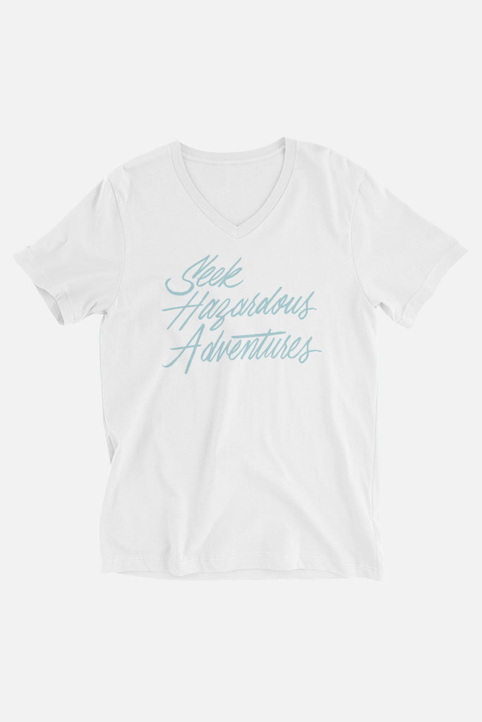 Seek Hazardous Adventures Unisex V-Neck T-Shirt | The Three Musketeers