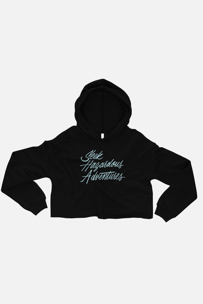 Seek Hazardous Adventures Fitted Crop Hoodie